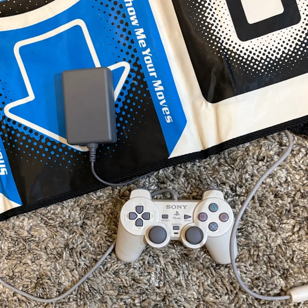 Sony PlayStation Console with White and Gray Design (everything included)